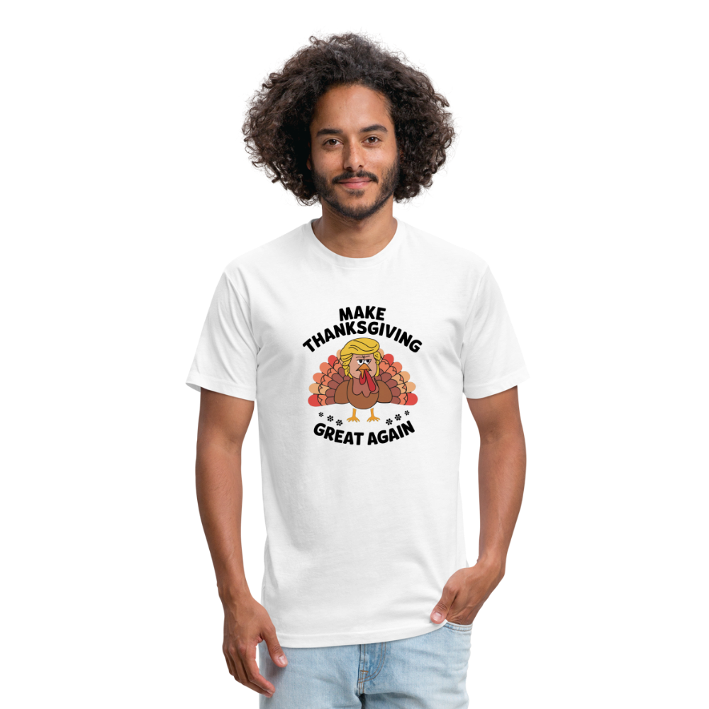 Make Thanksgiving Great Again Men's Fitted Cotton/Poly T-Shirt - white