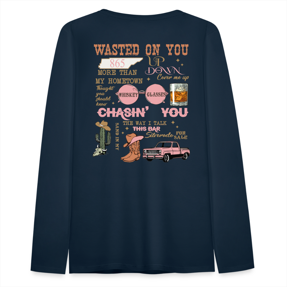 Morgan Wallen Playlist Women's Premium Long Sleeve T-Shirt - deep navy