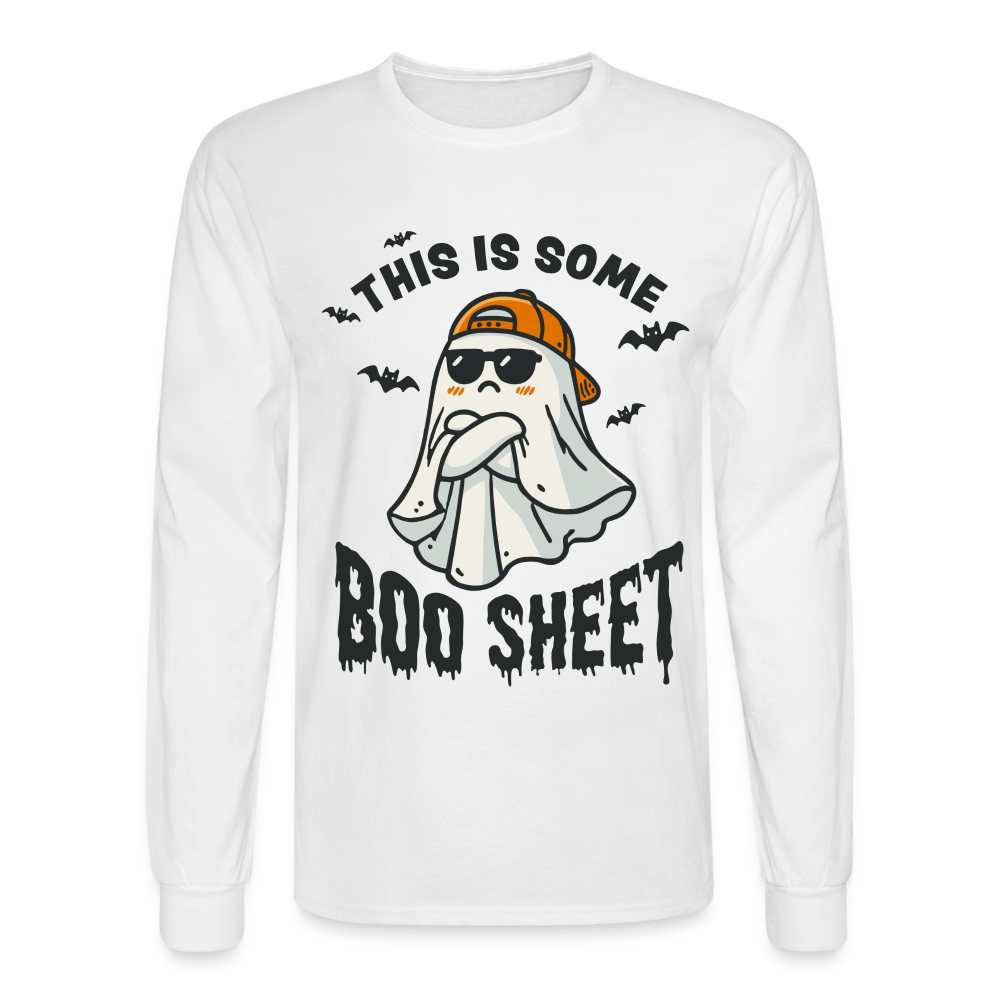 This is Some Boo Sheet: Funny Halloween Men's Long Sleeve T-Shirt - white