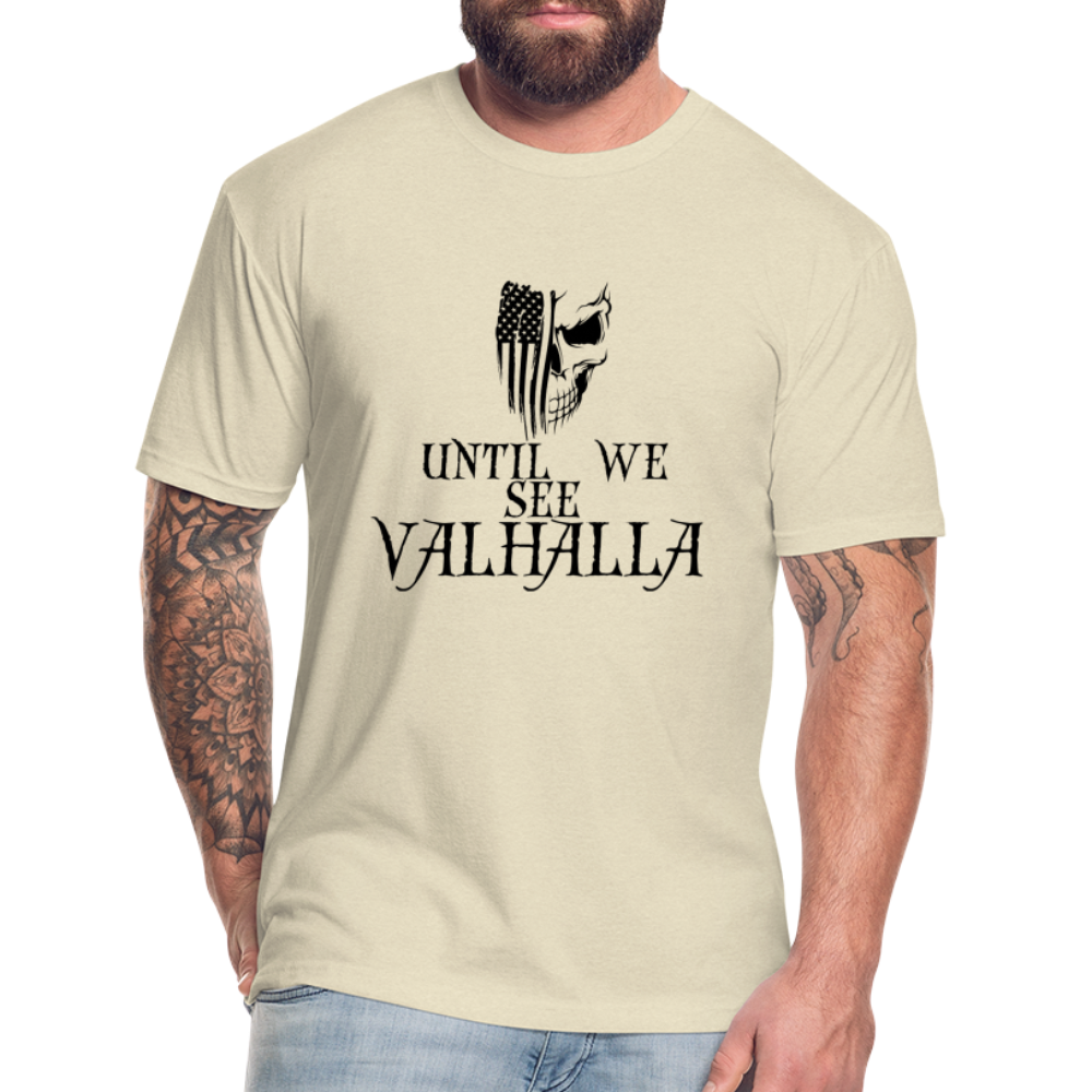 Until We See Valhalla USA Skull Fitted Cotton/Poly Men's T-Shirt by Next Level - heather cream