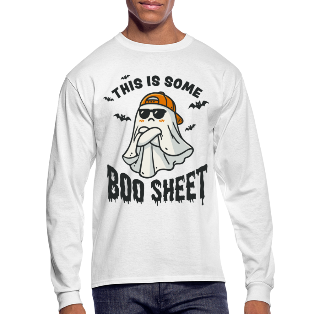 This is Some Boo Sheet: Funny Halloween Men's Long Sleeve T-Shirt - white