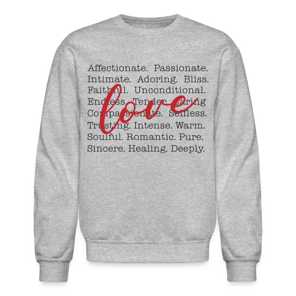 Bold Love Synonyms With Cupid Unisex Crewneck Sweatshirt - heather gray