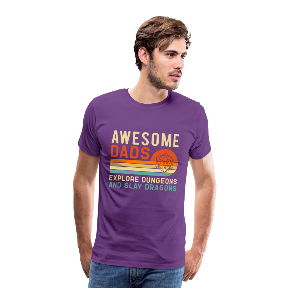 Awesome Dads Slay Dragons Men's Premium T-Shirt - purple