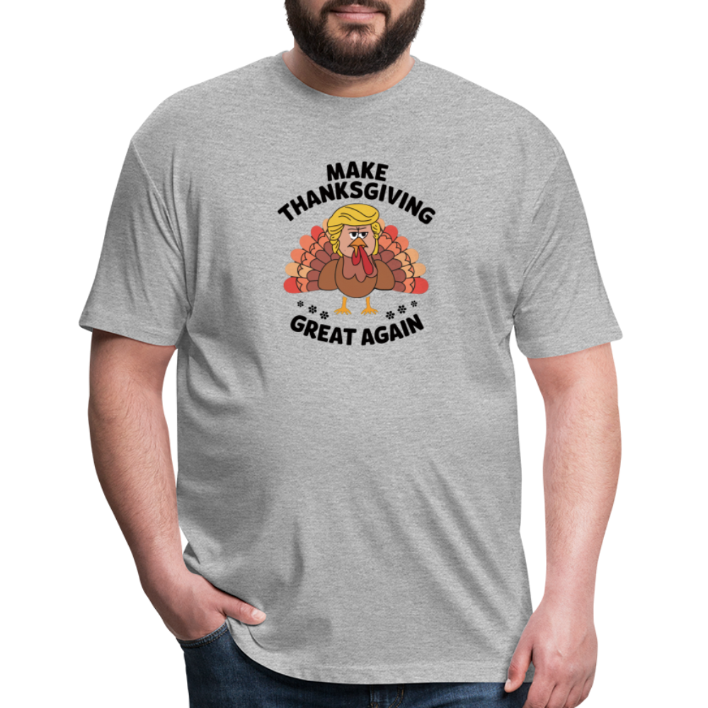 Make Thanksgiving Great Again Men's Fitted Cotton/Poly T-Shirt - heather gray