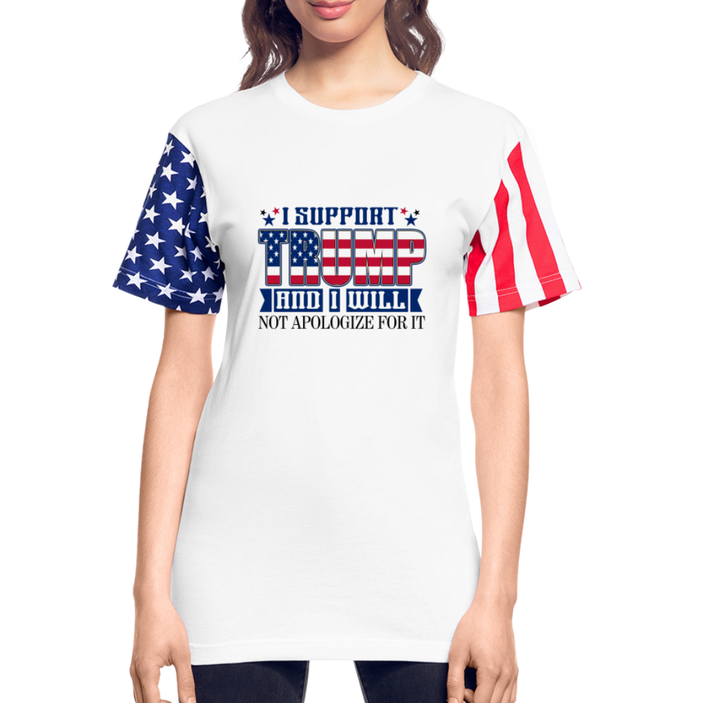 I Support Trump Unisex Stars & Stripes T-Shirt - white