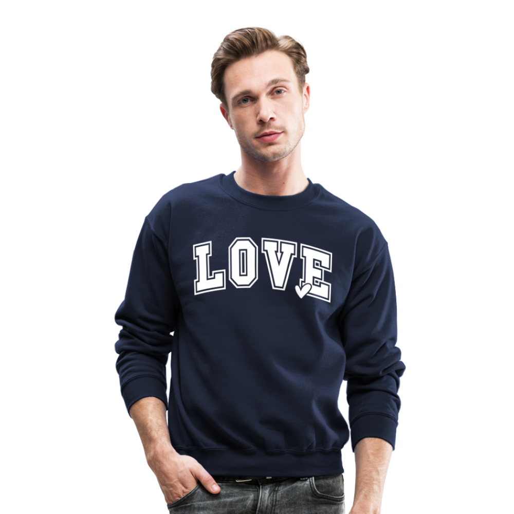 Valentine’s Day Unisex Crewneck Sweatshirt – "Love" Edition - navy