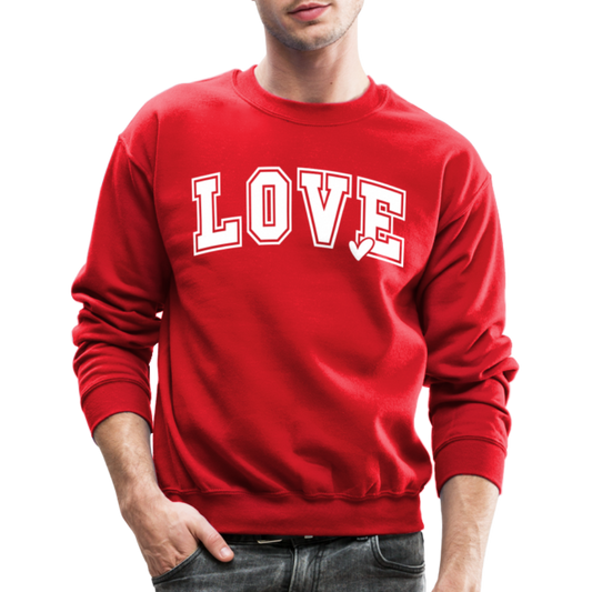 Valentine’s Day Unisex Crewneck Sweatshirt – "Love" Edition - red