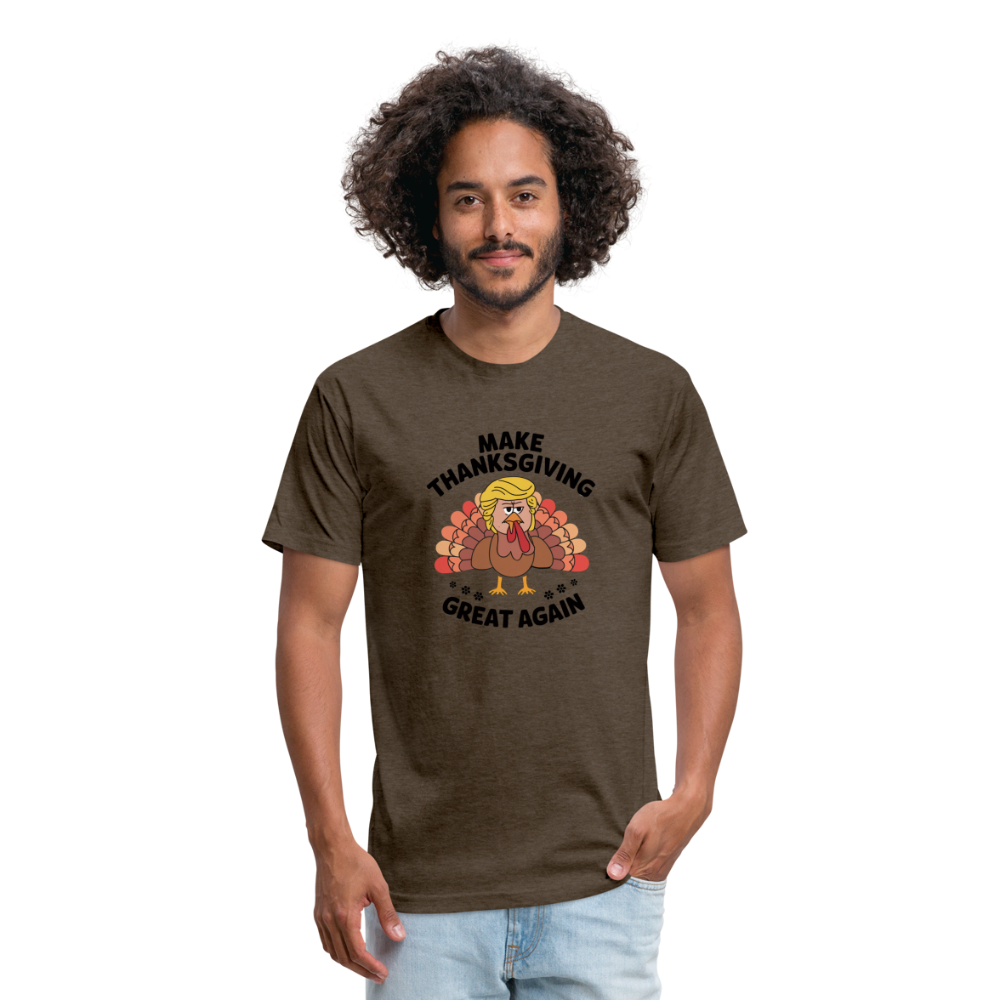 Make Thanksgiving Great Again Men's Fitted Cotton/Poly T-Shirt - heather espresso