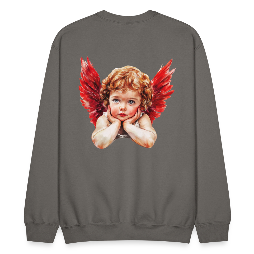 Bold Love Synonyms With Cupid Unisex Crewneck Sweatshirt - asphalt gray