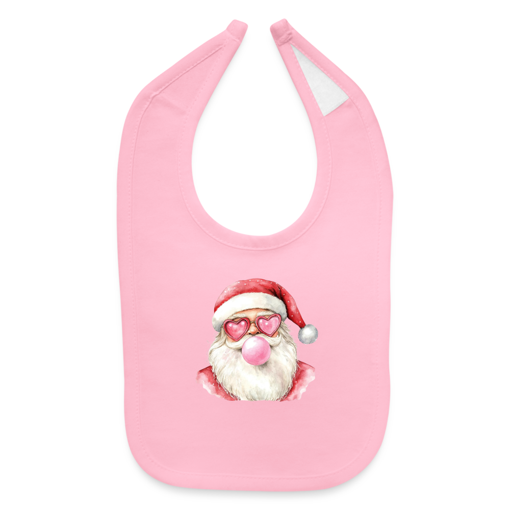 Cool Retro Santa Baby Bib - light pink