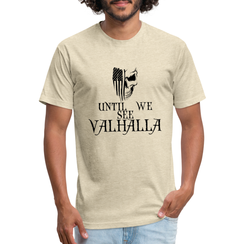 Until We See Valhalla USA Skull Fitted Cotton/Poly Men's T-Shirt by Next Level - heather cream