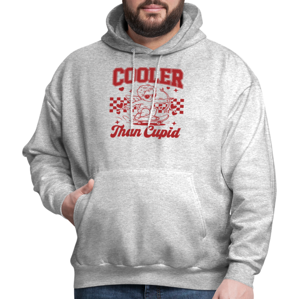 Men’s Graphic Hoodie – Cooler Than Cupid Design - heather gray