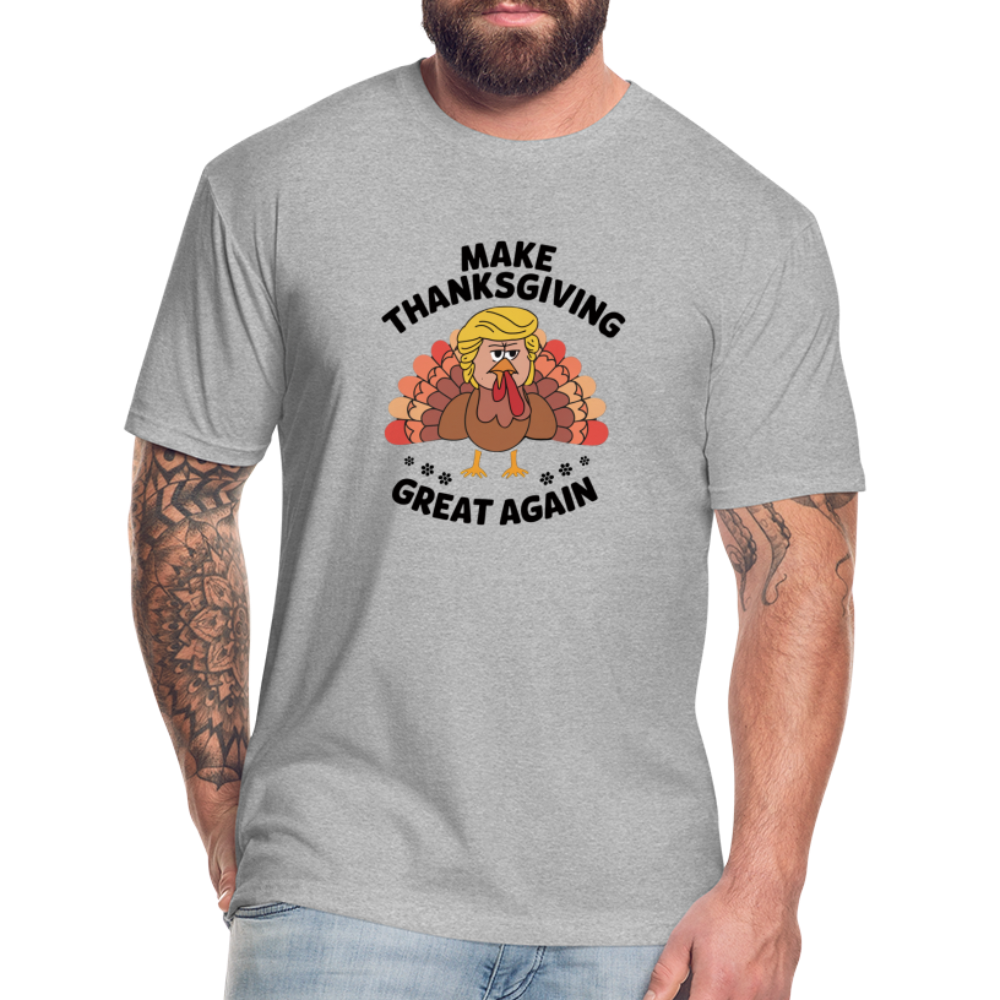 Make Thanksgiving Great Again Men's Fitted Cotton/Poly T-Shirt - heather gray