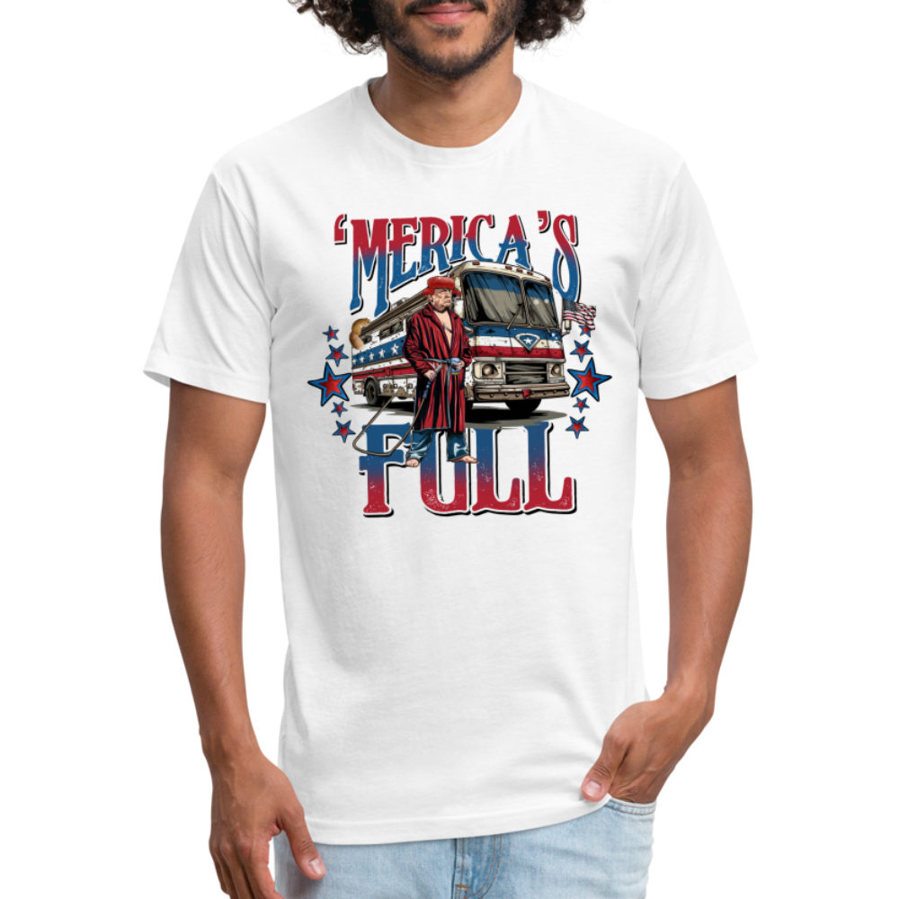 'Merica’s Full Trump Men's Fitted Cotton/Poly T-Shirt - white