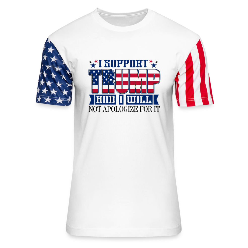 I Support Trump Unisex Stars & Stripes T-Shirt - white