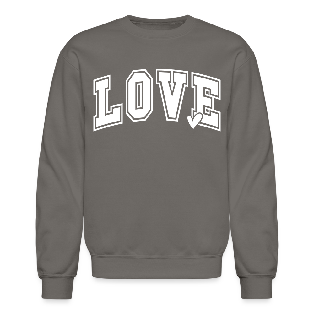 Valentine’s Day Unisex Crewneck Sweatshirt – "Love" Edition - asphalt gray