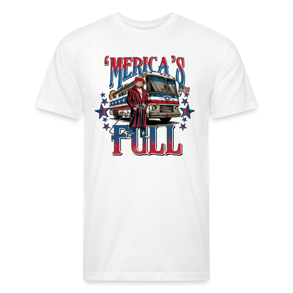 'Merica’s Full Trump Men's Fitted Cotton/Poly T-Shirt - white