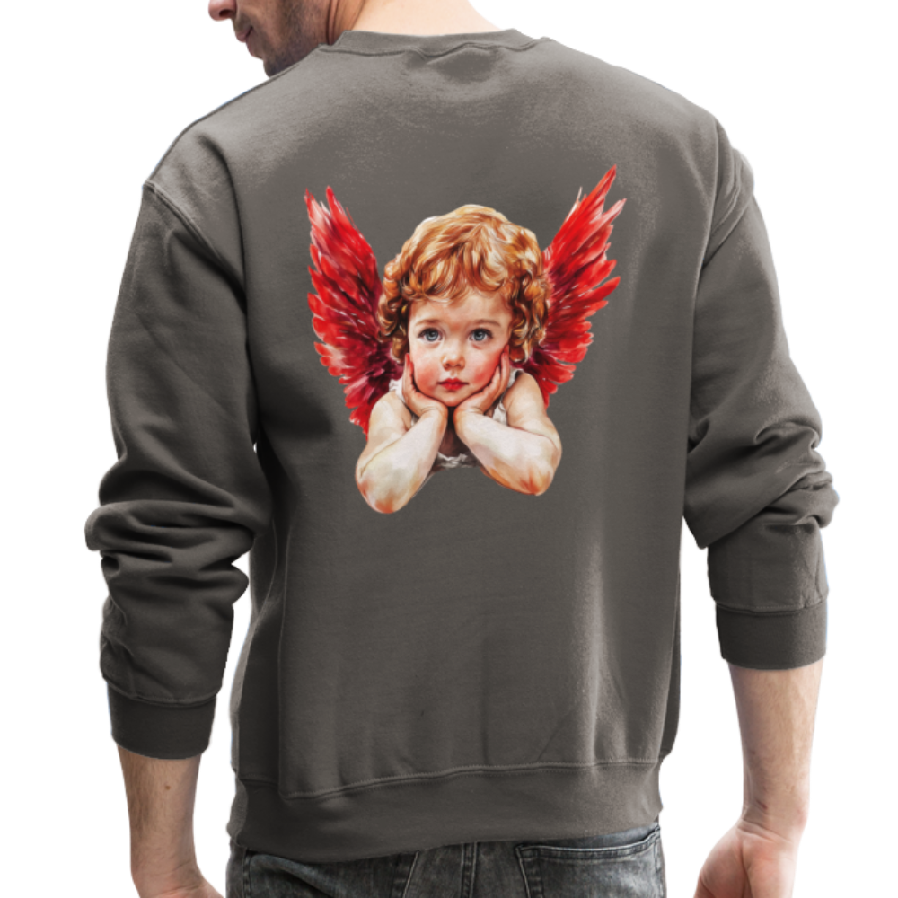 Bold Love Synonyms With Cupid Unisex Crewneck Sweatshirt - asphalt gray