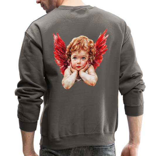 Bold Love Synonyms With Cupid Unisex Crewneck Sweatshirt - asphalt gray