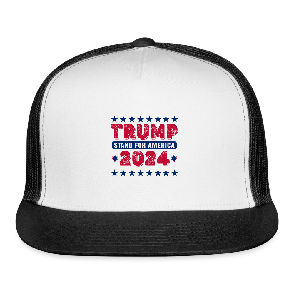 Trump 2024 Stand for America Trucker Cap - white/black