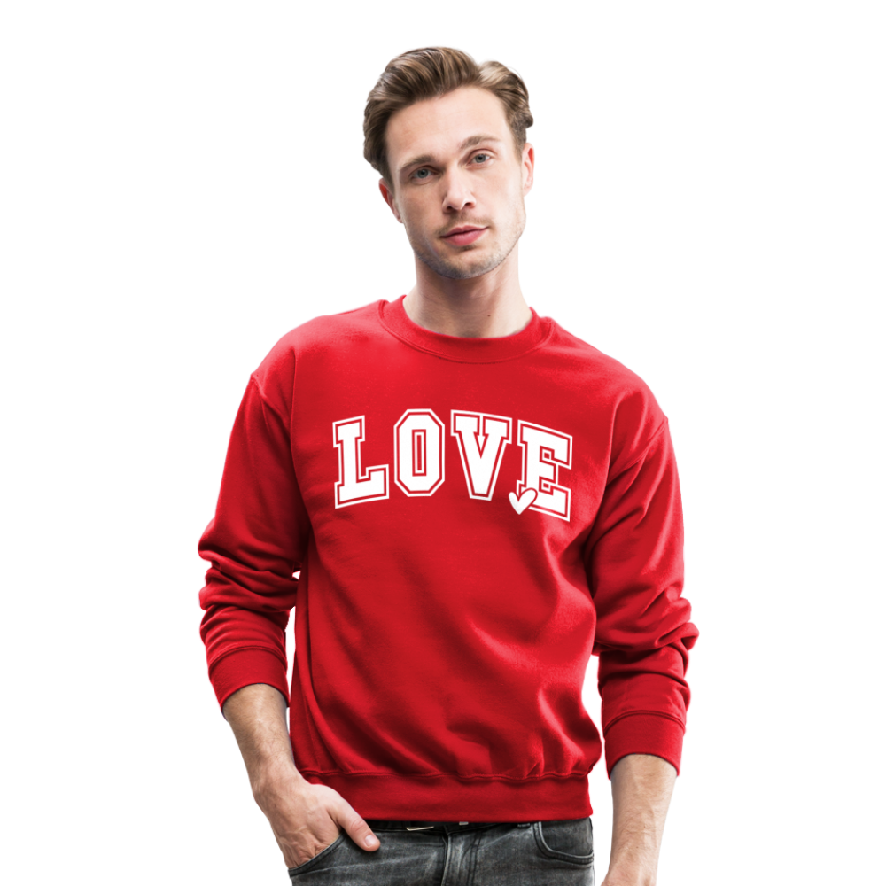 Valentine’s Day Unisex Crewneck Sweatshirt – "Love" Edition - red