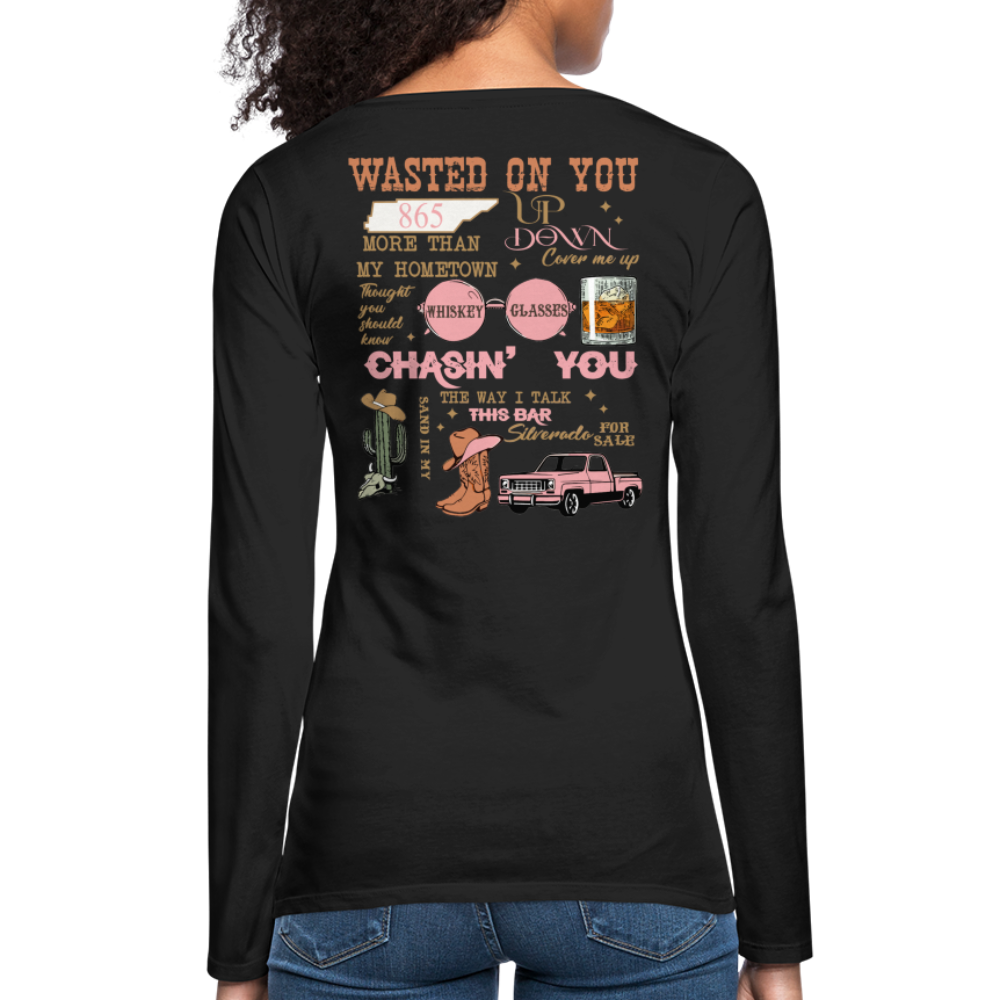 Morgan Wallen Playlist Women's Premium Long Sleeve T-Shirt - black