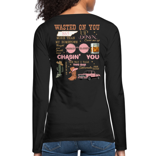 Morgan Wallen Playlist Women's Premium Long Sleeve T-Shirt - black