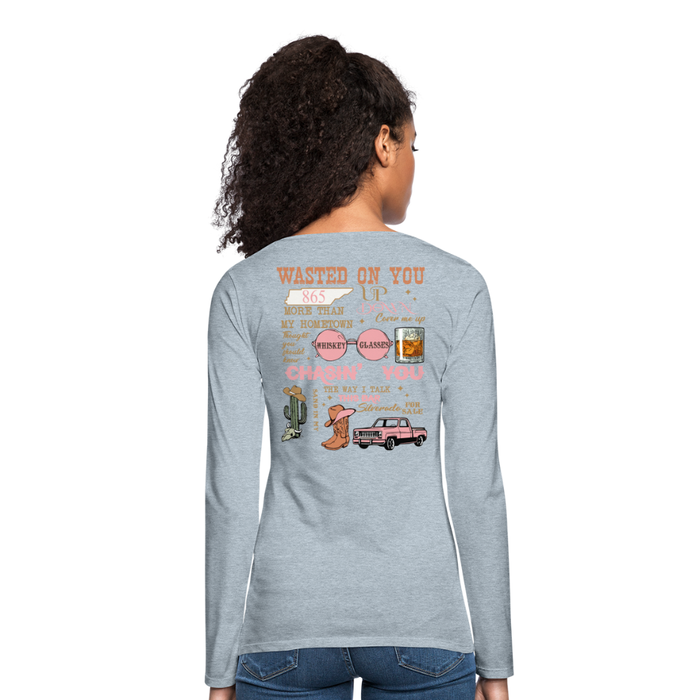 Morgan Wallen Playlist Women's Premium Long Sleeve T-Shirt - heather ice blue