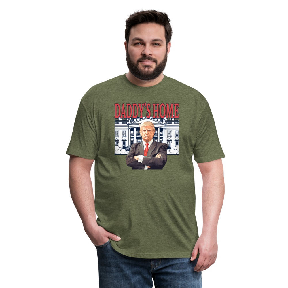 Daddys Home Trump Fitted Cotton/Poly Men's T-Shirt - heather military green