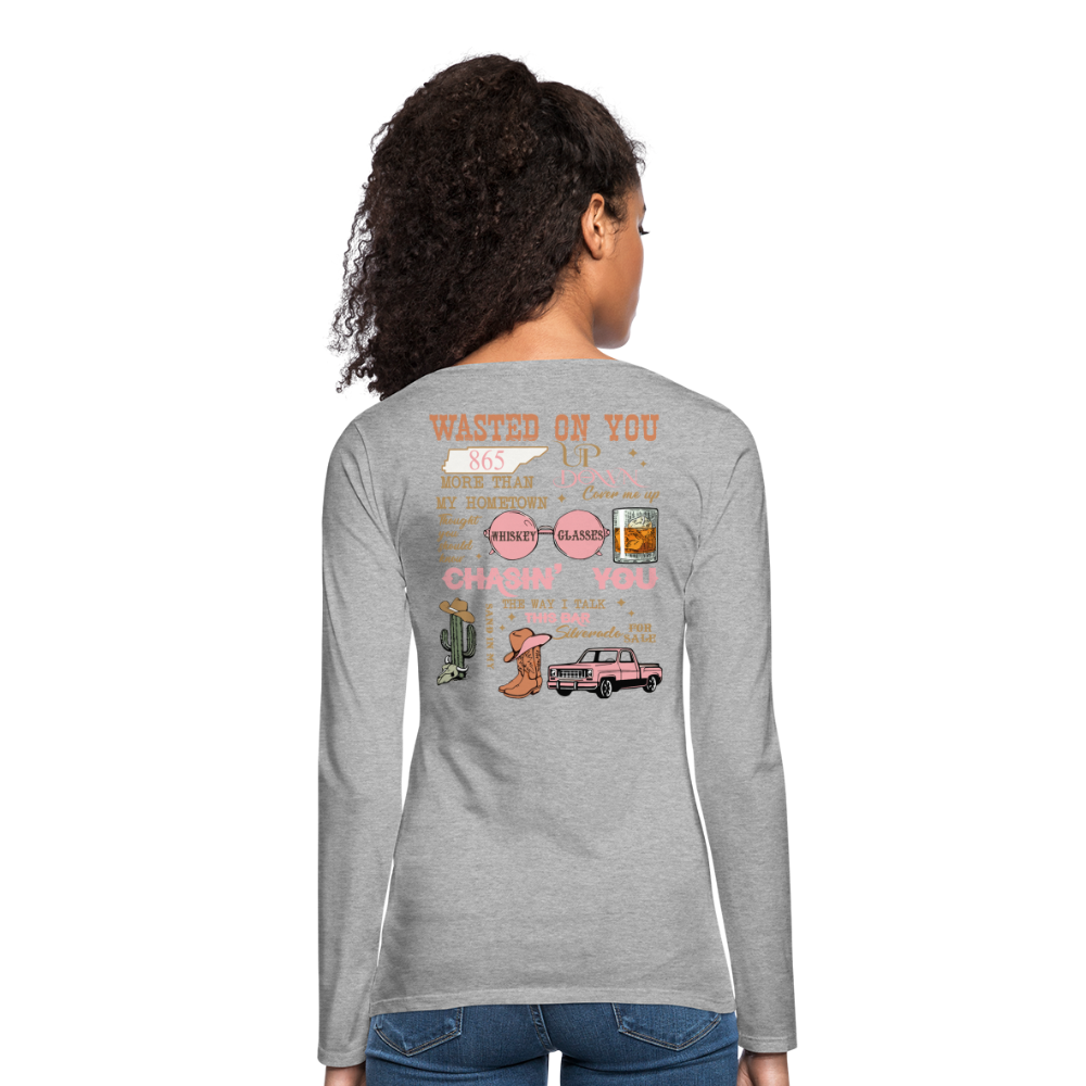 Morgan Wallen Playlist Women's Premium Long Sleeve T-Shirt - heather gray