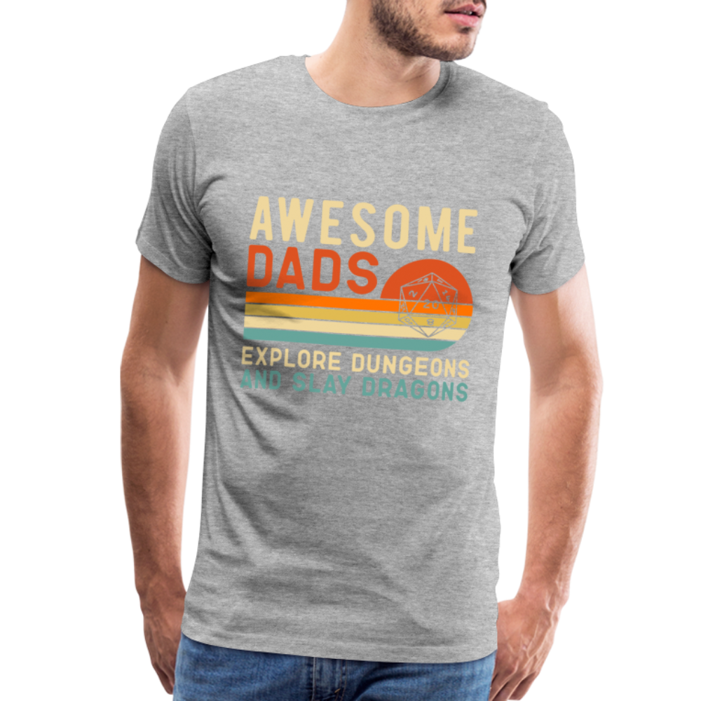 Awesome Dads Slay Dragons Men's Premium T-Shirt - heather gray