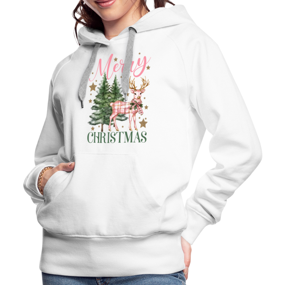 Charming Pink Merry Christmas Women’s Premium Hoodie - white