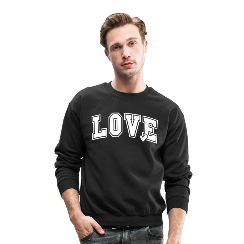 Valentine’s Day Unisex Crewneck Sweatshirt – "Love" Edition - black