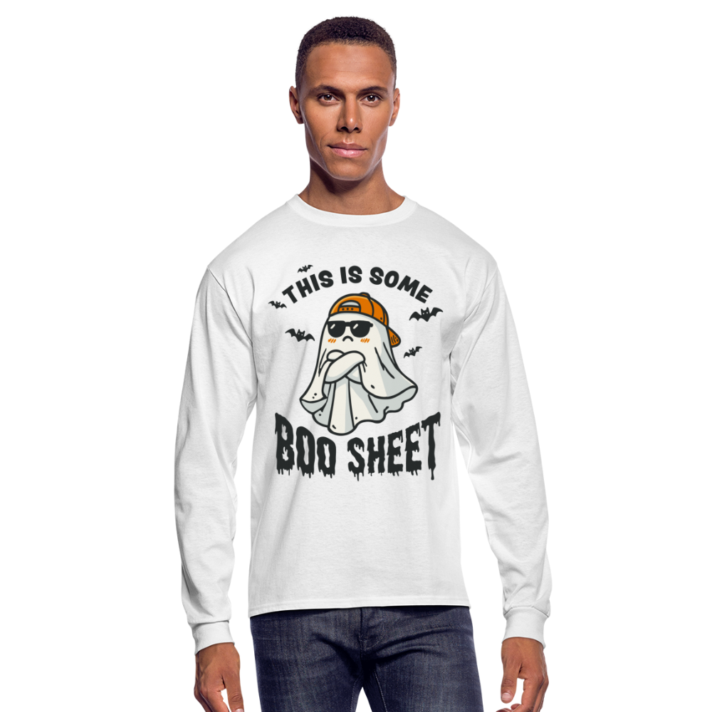 This is Some Boo Sheet: Funny Halloween Men's Long Sleeve T-Shirt - white