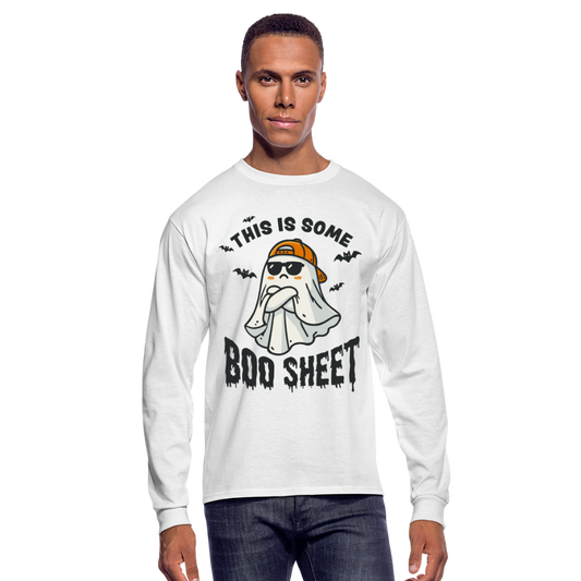 This is Some Boo Sheet: Funny Halloween Men's Long Sleeve T-Shirt - white