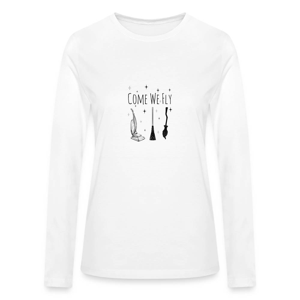 Women's Hocus Pocus: Come we Fly Long Sleeve Shirt - white