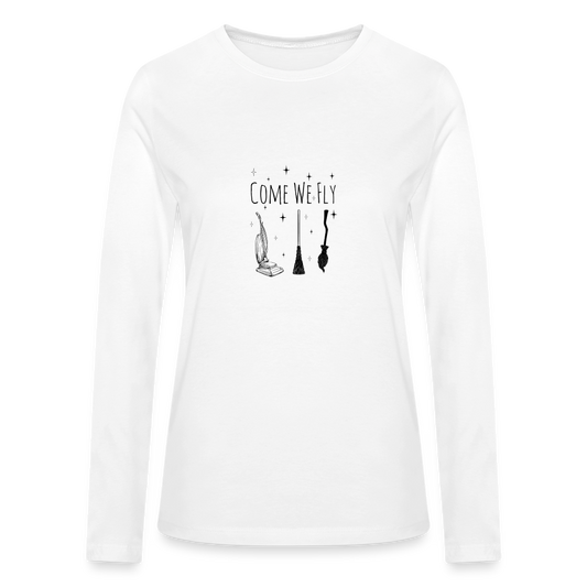 Women's Hocus Pocus: Come we Fly Long Sleeve Shirt - white