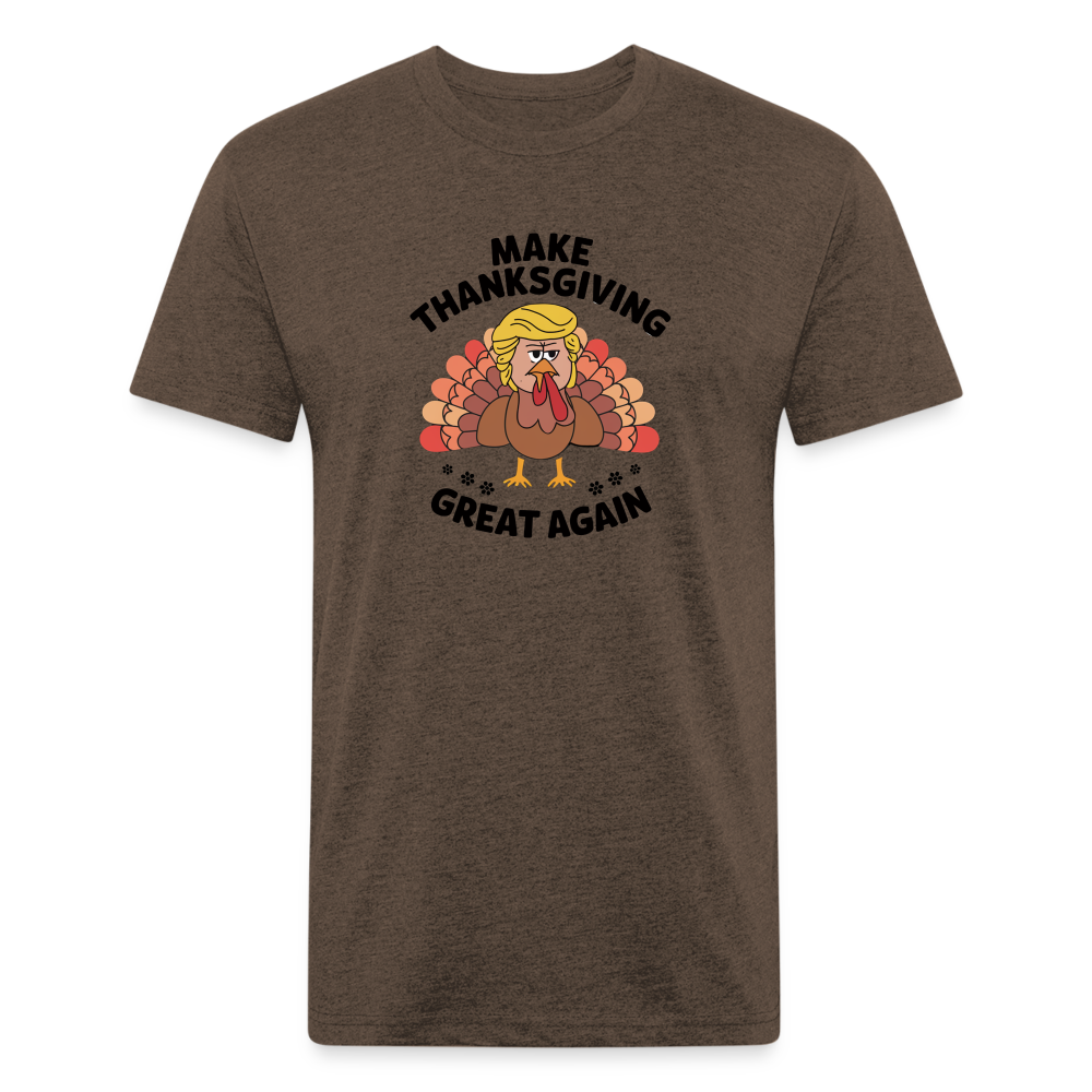 Make Thanksgiving Great Again Men's Fitted Cotton/Poly T-Shirt - heather espresso