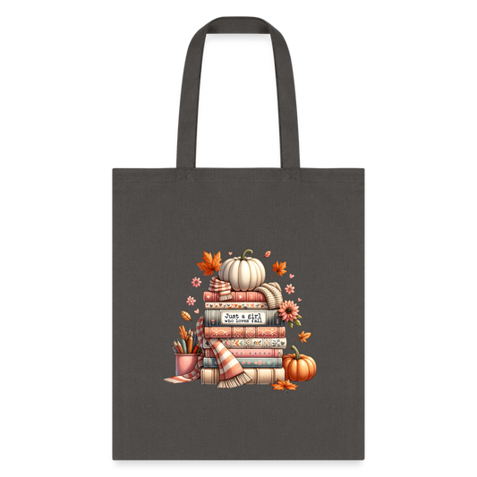 Just a Girl Who Loves Fall Tote Bag - charcoal