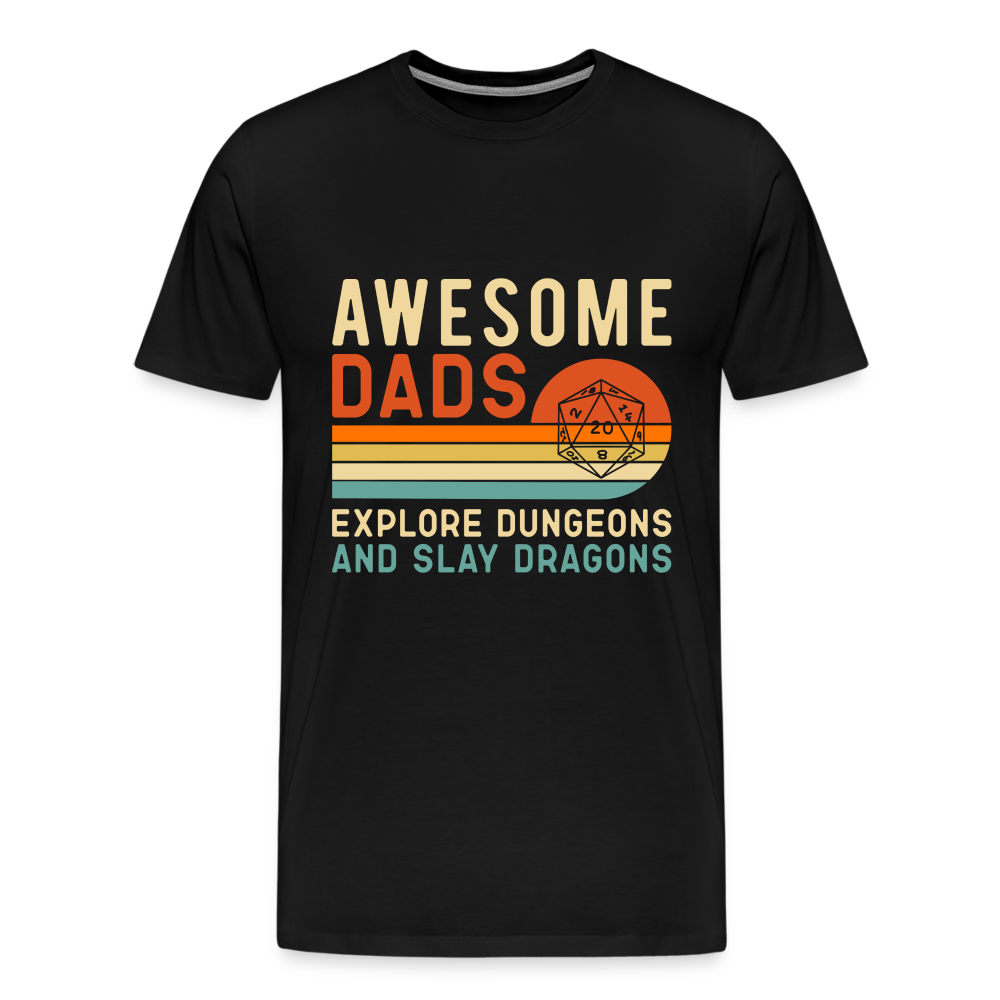 Awesome Dads Slay Dragons Men's Premium T-Shirt - black