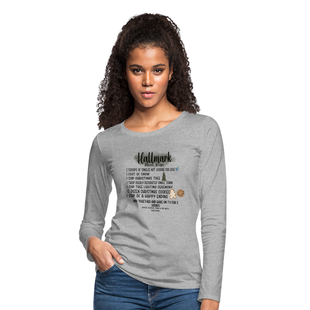 Christmas Movie Recipe Women's Premium Long Sleeve T-Shirt - heather gray