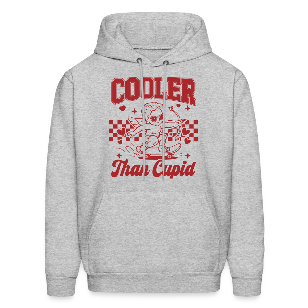 Men’s Graphic Hoodie – Cooler Than Cupid Design - heather gray