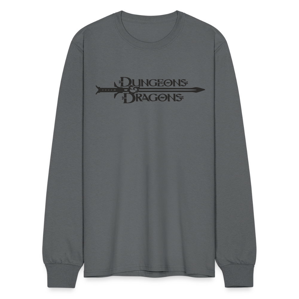 The Dice Giveth and the Dice Taketh Away D&D Men's Long Sleeve T-Shirt - charcoal