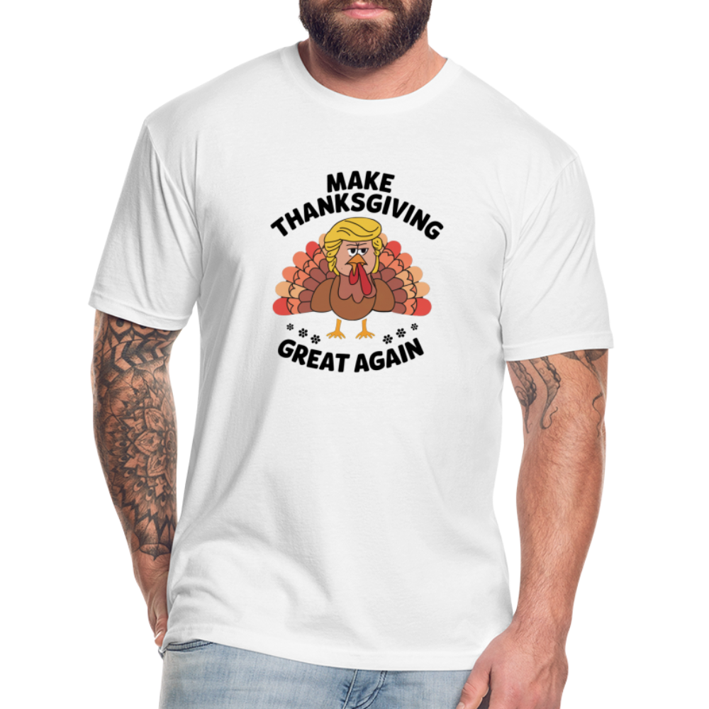 Make Thanksgiving Great Again Men's Fitted Cotton/Poly T-Shirt - white