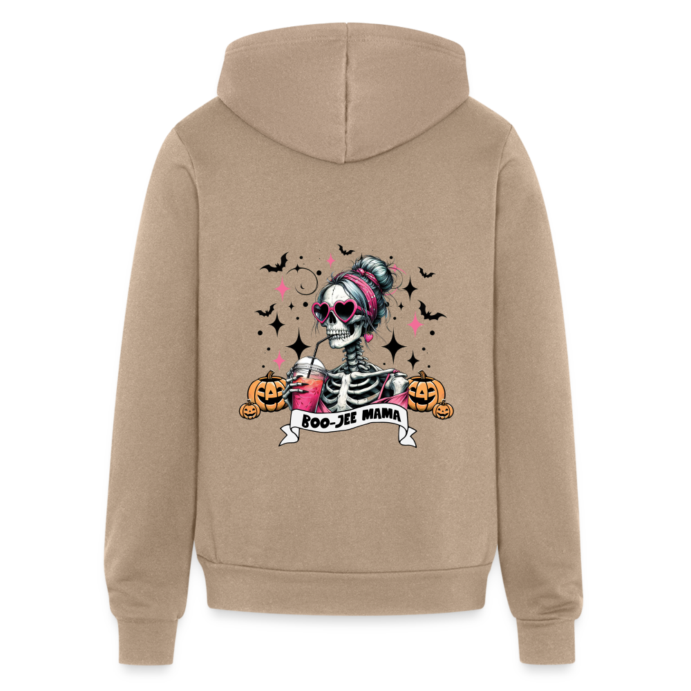 Boo-Jee Mama Halloween Full Zip Hoodie - tan