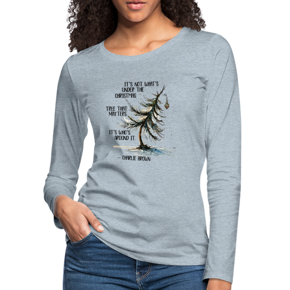 Charlie Brown Christmas tree Women's Long Sleeve T-Shirt - heather ice blue