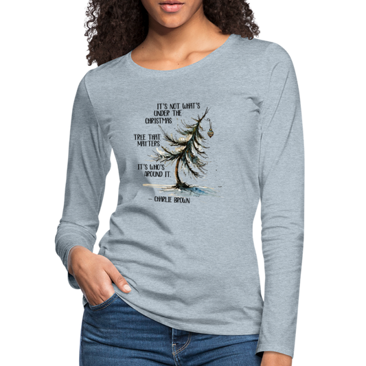 Charlie Brown Christmas tree Women's Long Sleeve T-Shirt - heather ice blue