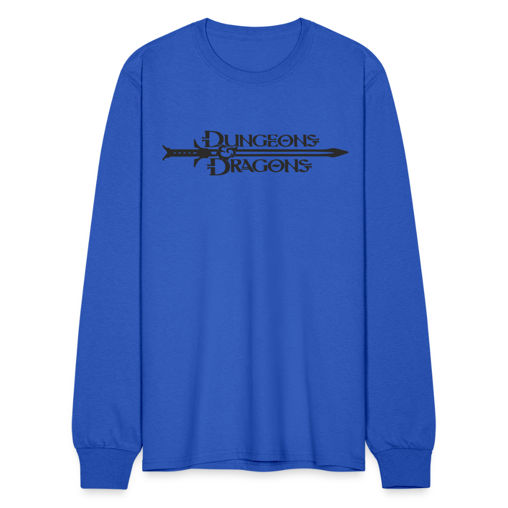 The Dice Giveth and the Dice Taketh Away D&D Men's Long Sleeve T-Shirt - royal blue