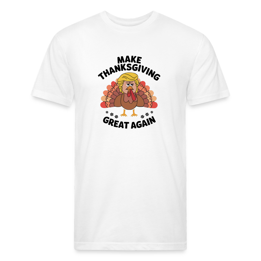 Make Thanksgiving Great Again Men's Fitted Cotton/Poly T-Shirt - white