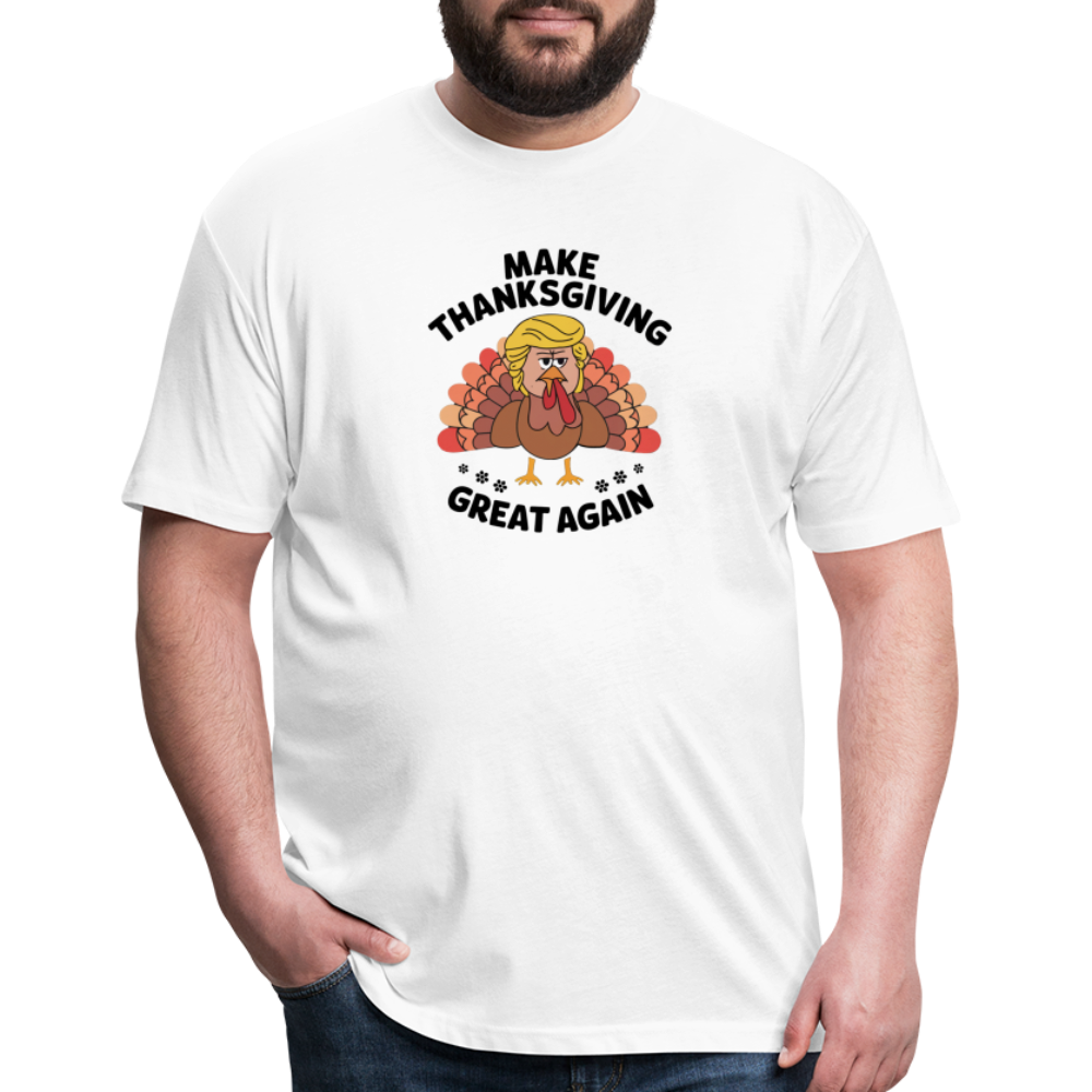 Make Thanksgiving Great Again Men's Fitted Cotton/Poly T-Shirt - white